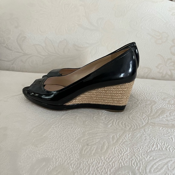 Prada Black Patent Leather Open Wedges-Great Condition - Picture 4 of 9